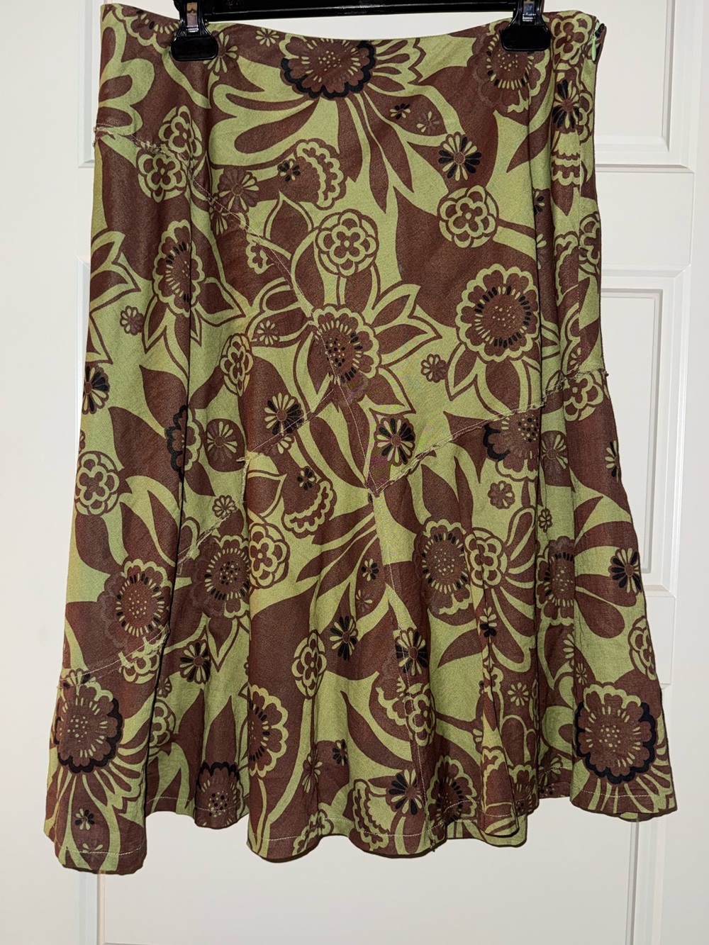Harold's Green and Brown Floral Circle Skirt